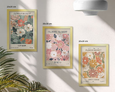 Photo frame wall Floral patterns London Tokyo and Amsterdam posters
