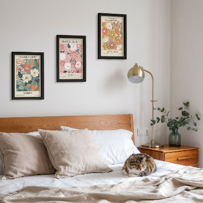 Photo frame wall Floral patterns London Tokyo and Amsterdam posters