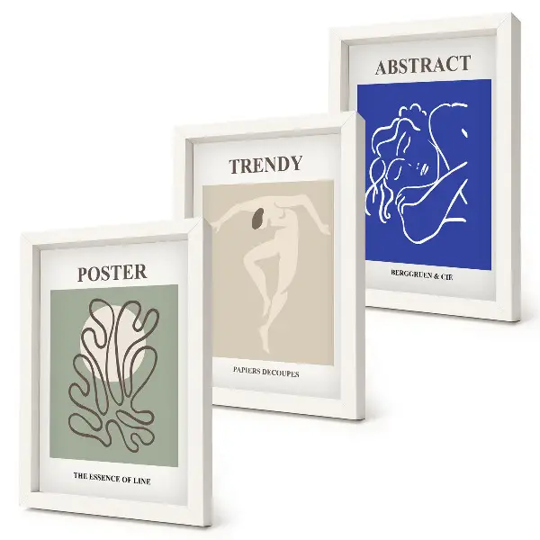 Henri Matisse pastel illustrations framed triptych