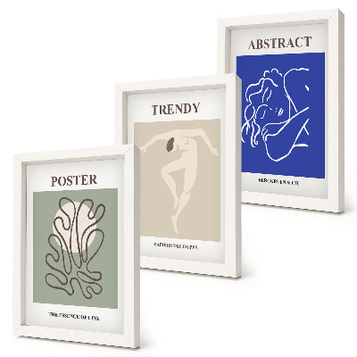 Framed triptych Henri Matisse pastel illustrations