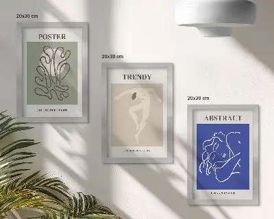 Henri Matisse pastel illustrations framed triptych