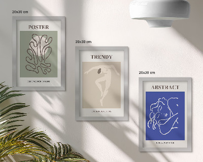 Framed triptych Henri Matisse pastel illustrations