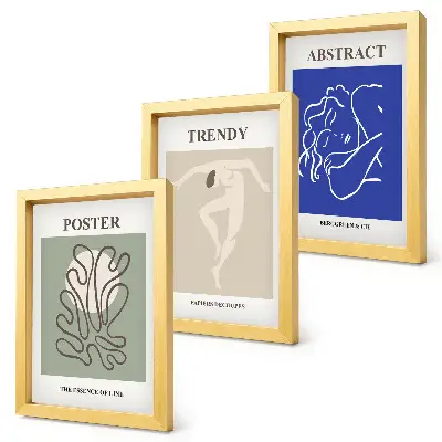 Henri Matisse pastel illustrations framed triptych