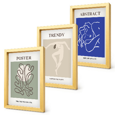 Framed triptych Henri Matisse pastel illustrations