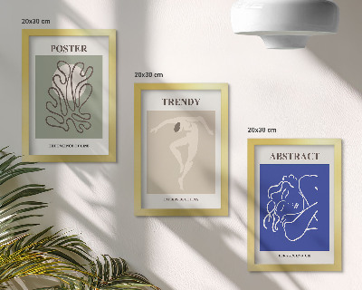 Framed triptych Henri Matisse pastel illustrations