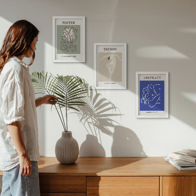 Framed triptych Henri Matisse pastel illustrations