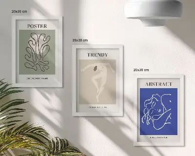 Henri Matisse pastel illustrations framed triptych