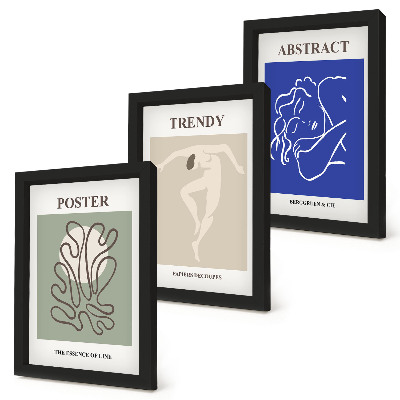 Framed triptych Henri Matisse pastel illustrations