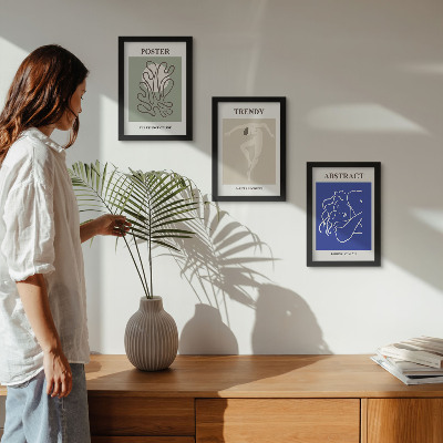 Framed triptych Henri Matisse pastel illustrations