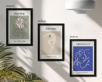 Henri Matisse pastel illustrations framed triptych