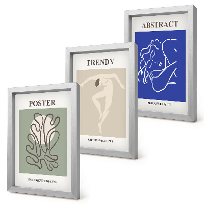 Framed triptych Henri Matisse pastel illustrations