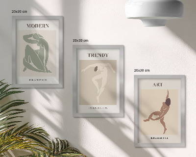 3-piece wall art set Stylish characters in minimalist shades