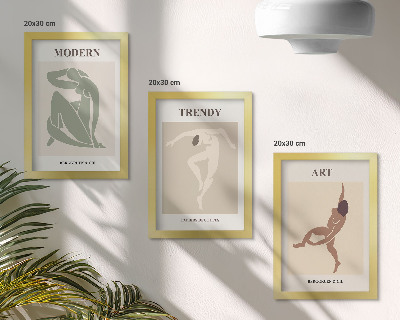 3-piece wall art set Stylish characters in minimalist shades