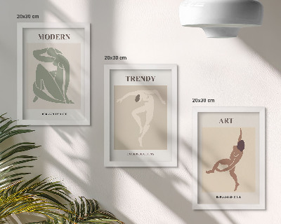 3-piece wall art set Stylish characters in minimalist shades