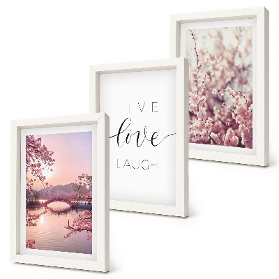 Photo frame wall Floral motifs with a bridge and an inscription
