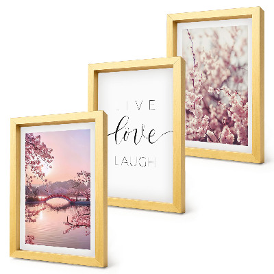 Photo frame wall Floral motifs with a bridge and an inscription