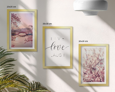 Photo frame wall Floral motifs with a bridge and an inscription