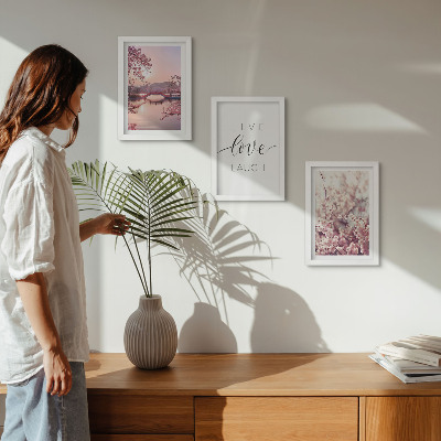 Photo frame wall Floral motifs with a bridge and an inscription
