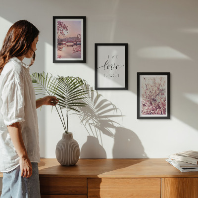 Photo frame wall Floral motifs with a bridge and an inscription
