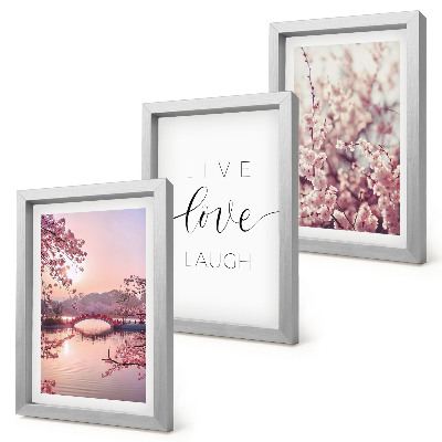 Photo frame wall Floral motifs with a bridge and an inscription