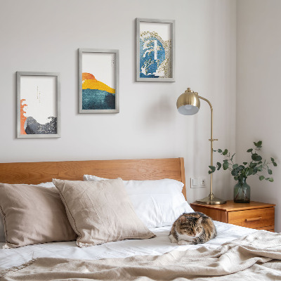 Photo frame wall Waves in Japanese graphic style
