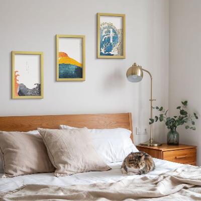Photo frame wall Waves in Japanese graphic style
