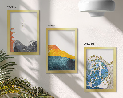 Photo frame wall Waves in Japanese graphic style