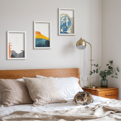 Photo frame wall Waves in Japanese graphic style