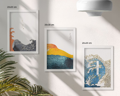 Photo frame wall Waves in Japanese graphic style