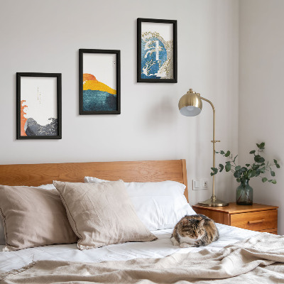 Photo frame wall Waves in Japanese graphic style