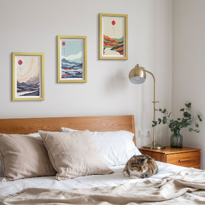 Photo frame wall Japanese abstract mountain landscapes
