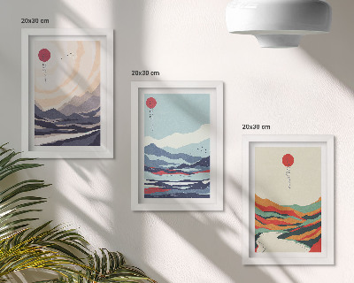 Photo frame wall Japanese abstract mountain landscapes