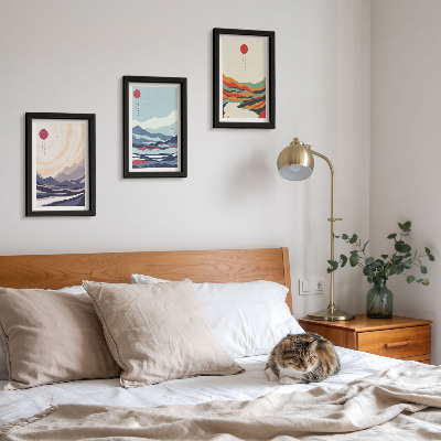 Photo frame wall Japanese abstract mountain landscapes