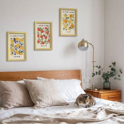 Framed triptych Floral posters in London, Milan and Paris