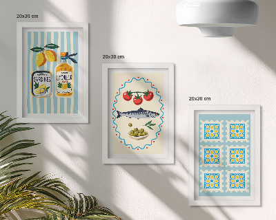 3-piece wall art set Mediterranean-style kitchen illustrations