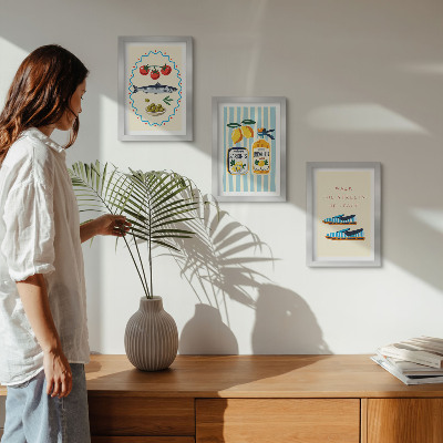 Photo frame wall Italian flavors and lifestyle in colorful images
