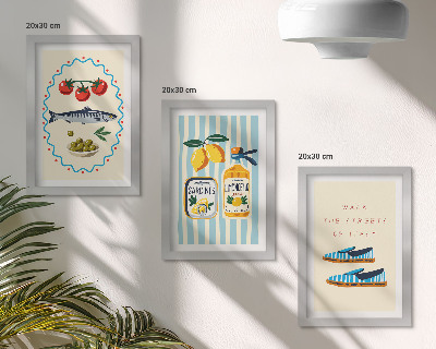 Photo frame wall Italian flavors and lifestyle in colorful images