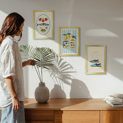 Photo frame wall Italian flavors and lifestyle in colorful images