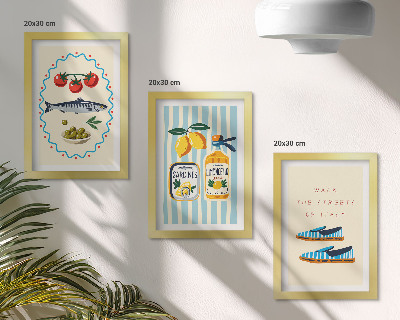 Photo frame wall Italian flavors and lifestyle in colorful images