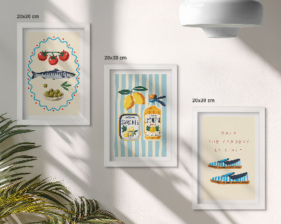 Photo frame wall Italian flavors and lifestyle in colorful images