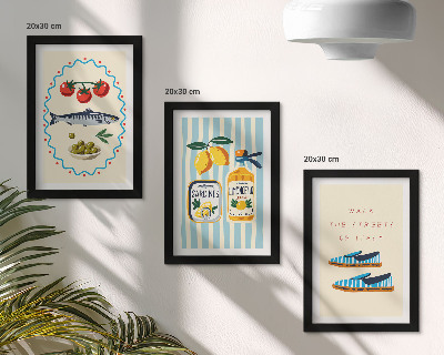 Photo frame wall Italian flavors and lifestyle in colorful images
