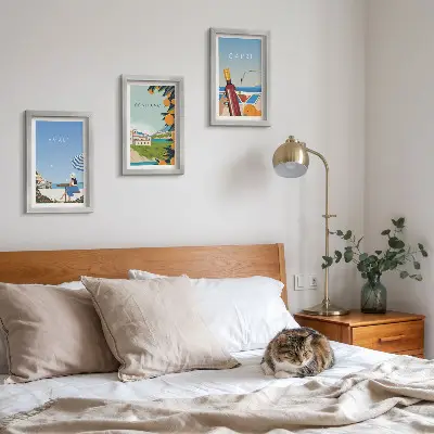 3-piece wall art set featuring holiday views of Amalfi, Positano and Capri
