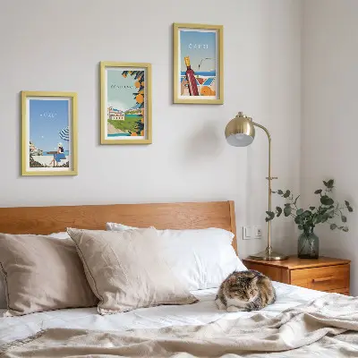 3-piece wall art set featuring holiday views of Amalfi, Positano and Capri