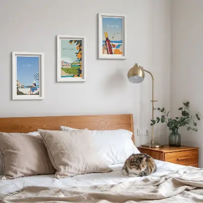 3-piece wall art set featuring holiday views of Amalfi, Positano and Capri