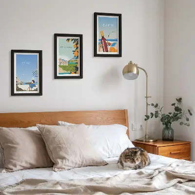 3-piece wall art set featuring holiday views of Amalfi, Positano and Capri