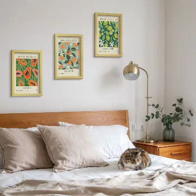 3-piece wall art set vintage fruit pattern posters