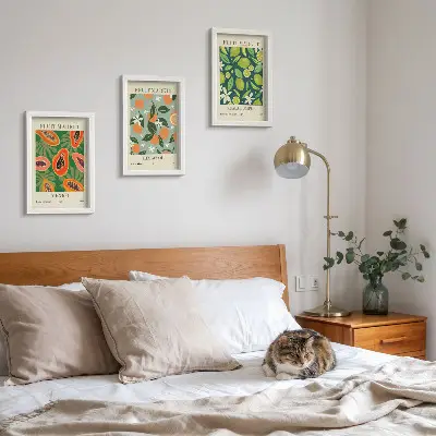 3-piece wall art set vintage fruit pattern posters