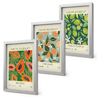 3-piece wall art set vintage fruit pattern posters
