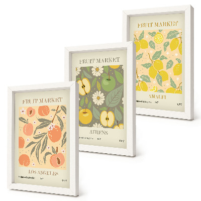 Photo frame wall Fruit poster patterns in retro style