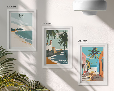 3-piece wall art set Tropical landscapes with beaches and palm trees